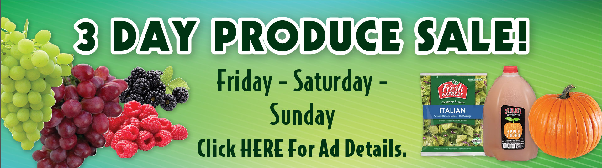 3 day produce sale! - Friday, Saturday, and Sunday.