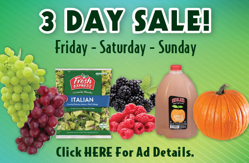 3 day produce sale! - Friday, Saturday, and Sunday.