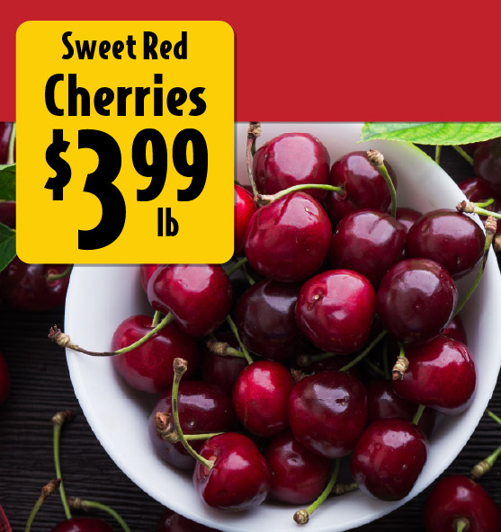 Sweet Red Cherries 3.99 lb.