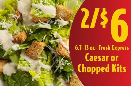 6.7-13 oz Fresh Express Caesar or Chopped Kits 2/$6