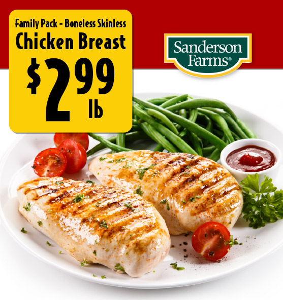 Family Pack - Boneless Skinless Chicken Breast 2.99 lb
