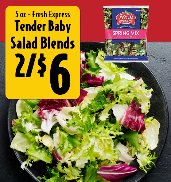 5 oz Fresh Express Tender Baby Salad Blends 2/$6