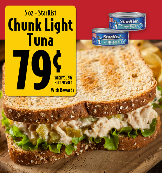 5 oz StarKist Chunk Light Tina .79 with rewards