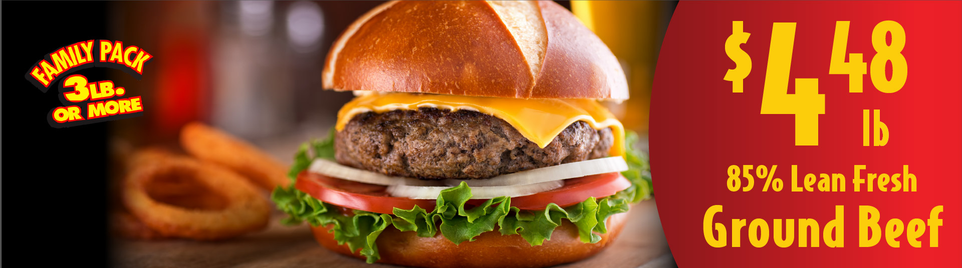 85% Lean Fresh Ground Beef 4.48 lb Family Pack 3 lb or More