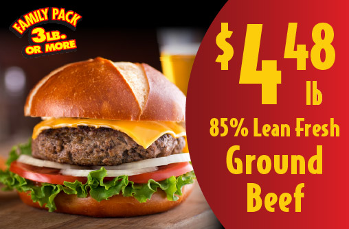 85% Lean Fresh Ground Beef 4.48 lb Family Pack 3 lb or More