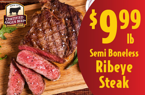 Certified Angus Beef Boneless Semi Boneless Ribeye Steak 9.99 lb