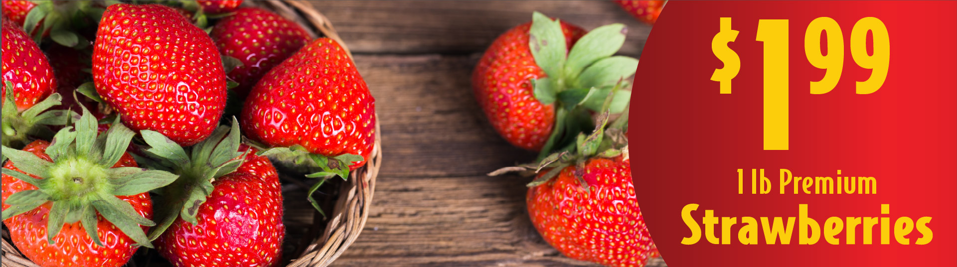 1 lb Premium Strawberries 1.99