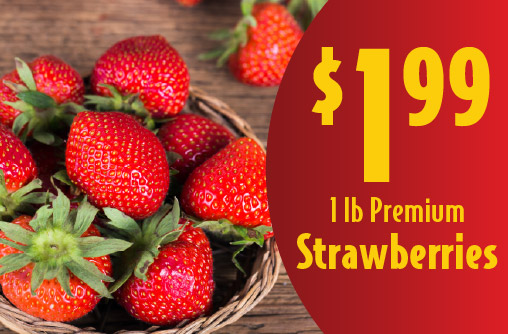 1 lb Premium Strawberries 1.99