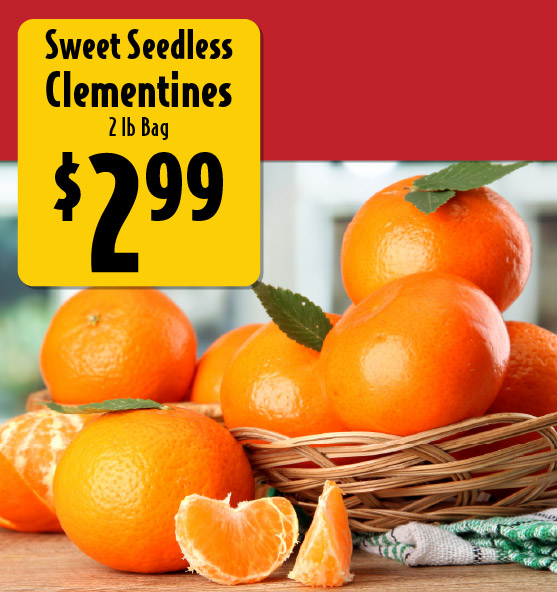 Sweet Seedless Clementines 2 lb Bag 2.99