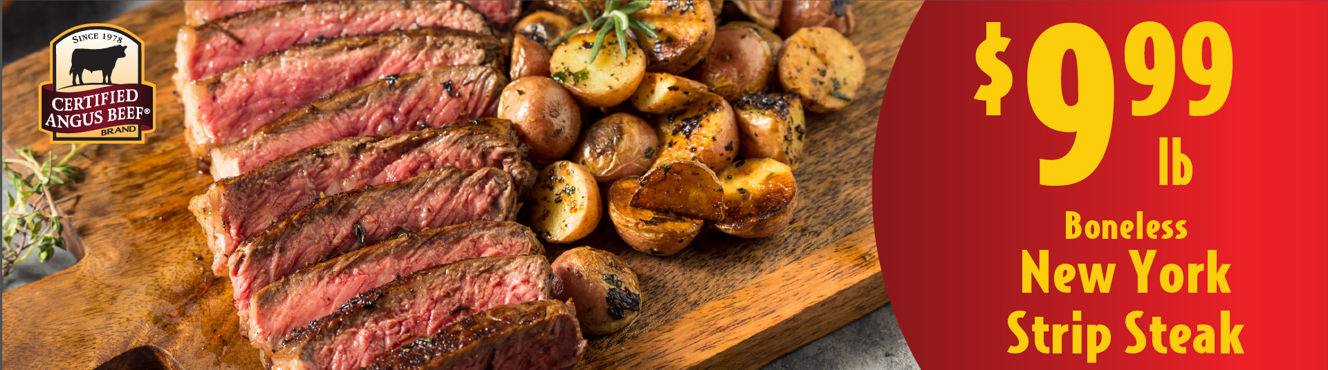 Boneless New York Strip Steak 9.99 lb
