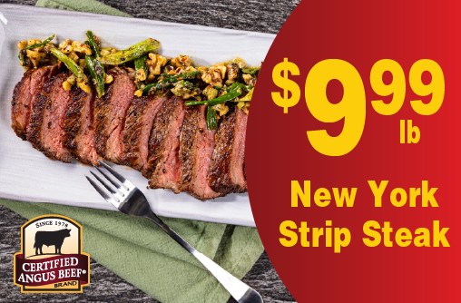 Certified Angus Beef New York Strip Steak 9.99 lb