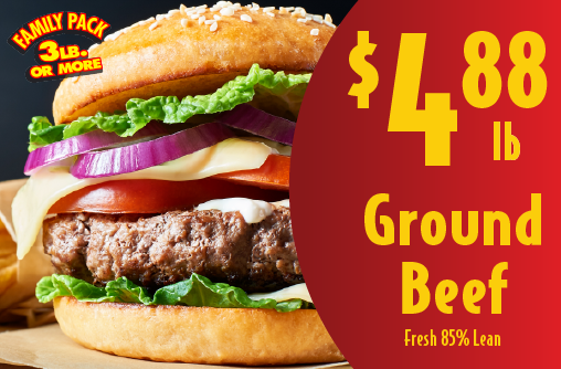 Ground Beef Fresh 85% Lean 4.88 lb Family Pack