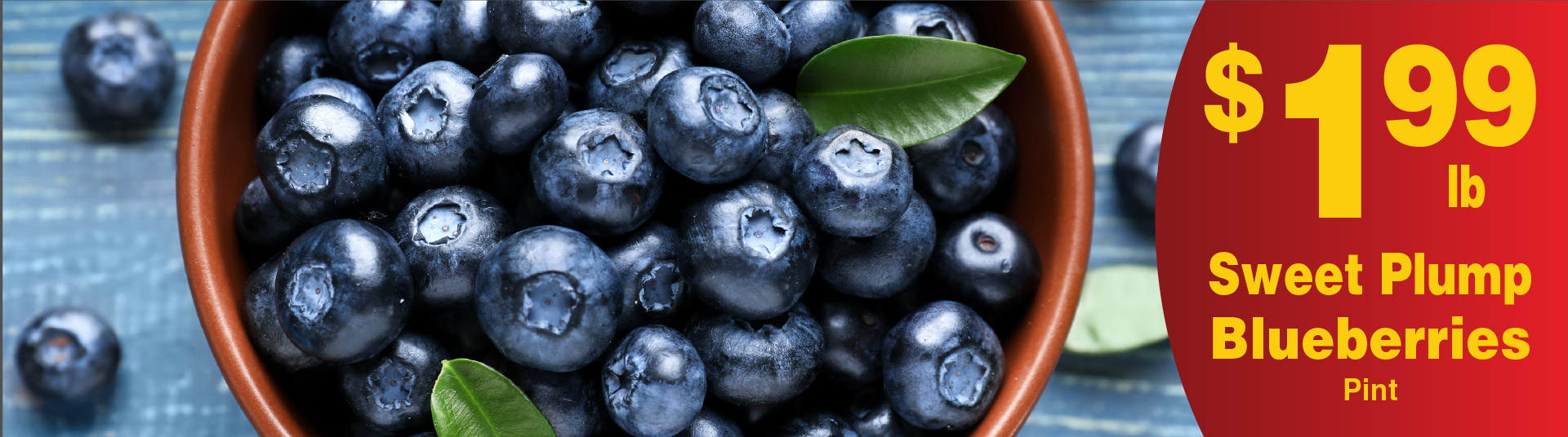 Sweet Plump Blueberries Pint 1.99