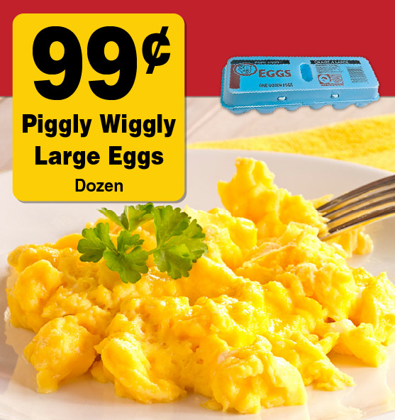 .99 Piggly Wiggly Large Eggs Dozen