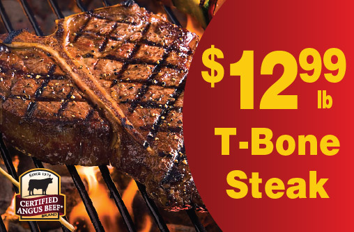 Certified Angus Beef T-Bone Steak 12.99 lb.