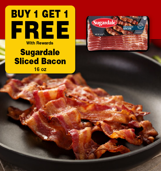 Buy 1 Get 1 FREE with rewards Sugardale Sliced Bacon 16 oz.