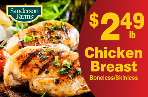 Sanderson Farms Chicken Breast Boneless/Skinless 2.49 lb
