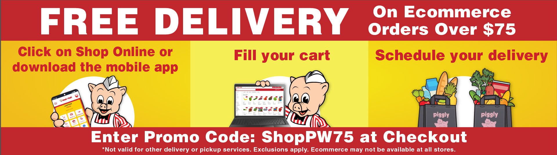 Free Delivery On Ecommerce Orders Over $75 Enter Promo Code: ShopPW75 at Checkout