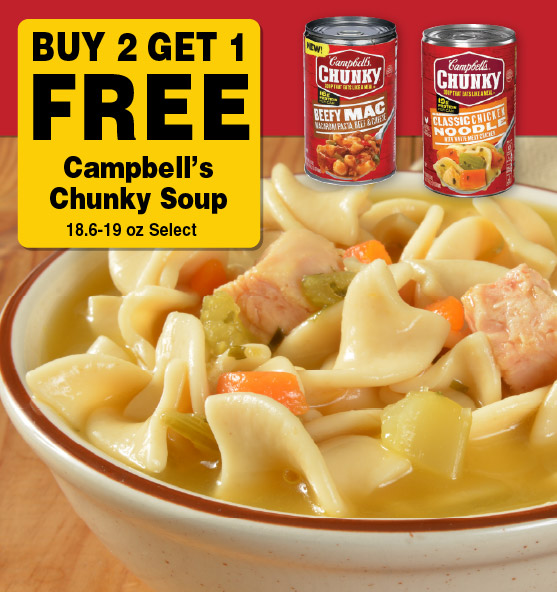 Buy 2 Get 1 FREE Campbell's Chunk Soup 18.6-19 oz Select